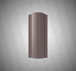 Евро штакетник Полукруглый, Premium, 131мм, полиэстер двухсторонний RAL 8019 Серо-коричневый, ф