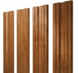 Евро штакетник Twin, 100мм, 0.45мм, Print Elite односторонний, Golden Wood, п