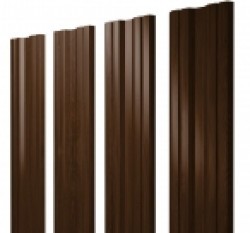 Евро штакетник Twin, 100мм, 0.45мм, Print Elite односторонний, Choco Wood, п