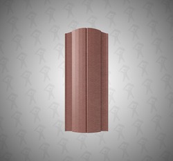 Евро штакетник Полукруглый, Premium, 131мм, стальной бархат двухсторонний RAL 8017 Бархатный шоколад, ф