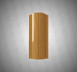 Евро штакетник Полукруглый, Premium, 131мм, принтек односторонний Светлый орех, ф