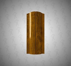 Евро штакетник Полукруглый, Premium, 131мм, принтек односторонний 3D Темное дерево, ф