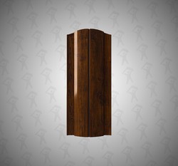 Евро штакетник Полукруглый, Premium, 131мм, принтек односторонний Темное дерево, ф