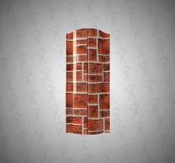 Евро штакетник Полукруглый, Premium, 131мм, принтек односторонний Кирпичная кладка, ф