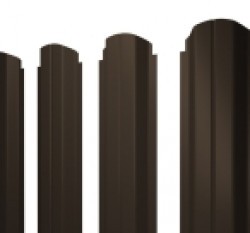 Евро штакетник П-образный, 100мм, 0.45мм, Drap односторонний RAL 8019 Серо-коричневый, ф