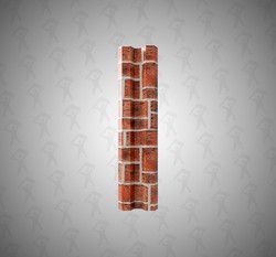 Евро штакетник М-образный, Mini, 75мм, принтек односторонний Кирпичная кладка