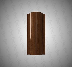 Евро штакетник Полукруглый, Premium, 131мм, принтек двухсторонний Каштан, ф