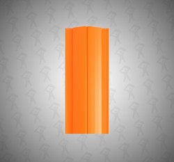 Евро штакетник Полукруглый, Premium, 131мм, полиэстер односторонний RAL 2004 Апельсин, п