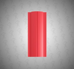 Евро штакетник Полукруглый, Premium, 131мм, полиэстер односторонний RAL 3003 Рубин, п