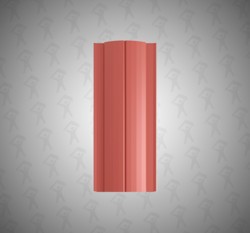 Евро штакетник Полукруглый, Premium, 131мм, полиэстер односторонний RAL 3009 Корриесть, п