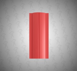 Евро штакетник Полукруглый, Premium, 131мм, полиэстер односторонний RAL 3011 Красно-коричневый, п