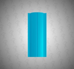 Евро штакетник Полукруглый, Premium, 131мм, полиэстер односторонний RAL 5015 Небесно-голубой, п