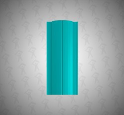 Евро штакетник Полукруглый, Premium, 131мм, полиэстер односторонний RAL 5021 Морская волна, п