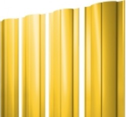Евро штакетник Круглый, 128мм, 0.45мм, полиэстер односторонний RAL 1018 Цинково-желтый, п