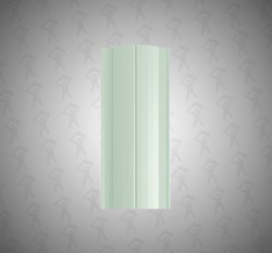 Евро штакетник Полукруглый, Premium, 131мм, полиэстер односторонний RAL 6019 Бело-зеленый, п