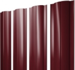Евро штакетник Круглый, 128мм, 0.45мм, полиэстер односторонний RAL 3005 Красное вино, п