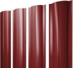 Евро штакетник Круглый, 128мм, 0.45мм, полиэстер односторонний RAL 3011 Коричнево-красный, п