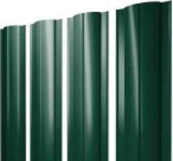 Евро штакетник Круглый, 128мм, 0.45мм, полиэстер односторонний RAL 6005 Зеленый мох, п