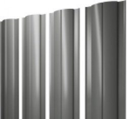 Евро штакетник Круглый, 128мм, 0.45мм, полиэстер односторонний RAL 7005 Мышино-серый, п