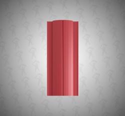 Евро штакетник Полукруглый, Premium, 131мм, полиэстер двухсторонний RAL 3005 Красное вино, п