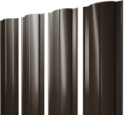 Евро штакетник Круглый, 128мм, 0.45мм, полиэстер двухсторонний RAL 8019 Серо-коричневый, п