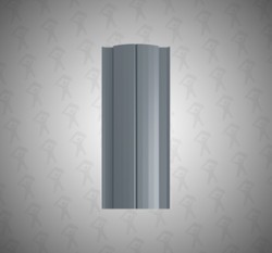 Евро штакетник Полукруглый, Premium, 131мм, полиэстер двухсторонний RAL 7024 Серый графит, п