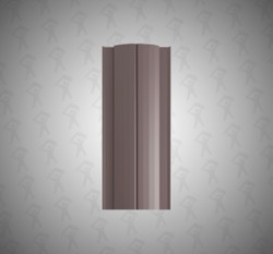 Евро штакетник Полукруглый, Premium, 131мм, полиэстер двухсторонний RAL 8019 Серо-коричневый, п