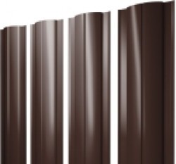 Евро штакетник Круглый, 128мм, 0.45мм, Drap односторонний RAL 8017 Шоколад, п