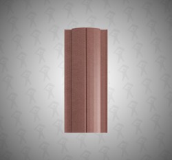 Евро штакетник Полукруглый, Premium, 131мм, стальной бархат односторонний RAL 8017 Бархатный шоколад, п