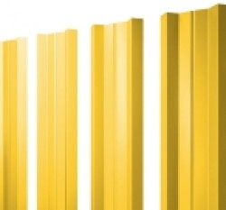 Евро штакетник М-образный, 100мм, 0.45мм, полиэстер односторонний RAL 1018 Цинково-желтый, п