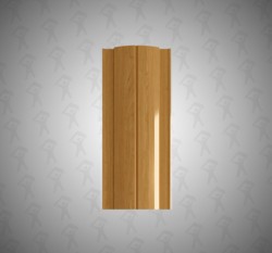 Евро штакетник Полукруглый, Premium, 131мм, принтек односторонний Светлый орех, п