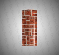 Евро штакетник Полукруглый, Premium, 131мм, принтек односторонний Кирпичная кладка, п