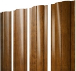 Евро штакетник Круглый, 128мм, 0.45мм, Print Elite двухсторонний, Golden Wood, п