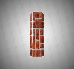 Евро штакетник П-образный, Persona, 100мм,  односторонний принтек Кирпичная кладка