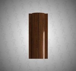 Евро штакетник Полукруглый, Premium, 131мм, принтек двухсторонний Каштан, п