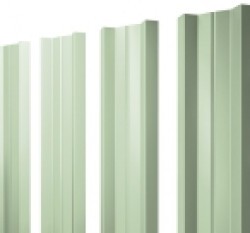 Евро штакетник М-образный, 100мм, 0.45мм, полиэстер односторонний RAL 6019 Бело-зеленый, п