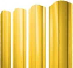 Евро штакетник Круглый, 128мм, 0.45мм, полиэстер односторонний RAL 1018 Цинково-желтый, ф