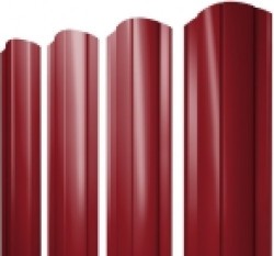 Евро штакетник Круглый, 128мм, 0.45мм, полиэстер односторонний RAL 3003 Рубиново-красный, ф