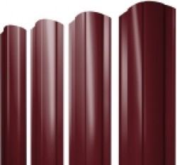 Евро штакетник Круглый, 128мм, 0.4мм, полиэстер односторонний RAL 3005 Красное вино, ф