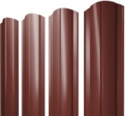 Евро штакетник Круглый, 128мм, 0.45мм, полиэстер односторонний RAL 3009 Оксидно-красный, ф