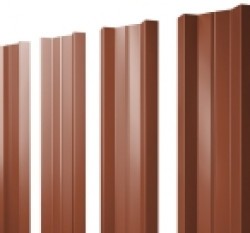 Евро штакетник М-образный, 100мм, 0.45мм, полиэстер односторонний RAL 8004 Терракот, п