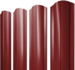 Евро штакетник Круглый, 128мм, 0.45мм, полиэстер односторонний RAL 3011 Коричнево-красный, ф