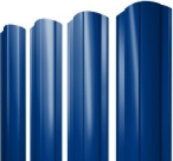 Евро штакетник Круглый, 128мм, 0.45мм, полиэстер односторонний RAL 5002 Ультрамариново-синий, ф