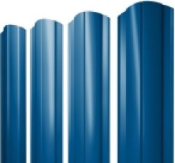 Евро штакетник Круглый, 128мм, 0.45мм, полиэстер односторонний RAL 5005 Сигнально-синий, ф
