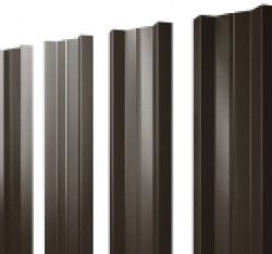 Евро штакетник М-образный, 100мм, 0.45мм, полиэстер односторонний RAL 8019 Серо-коричневый, п