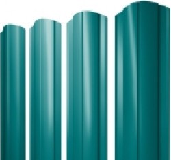 Евро штакетник Круглый, 128мм, 0.45мм, полиэстер односторонний RAL 5021 Водная синь, ф