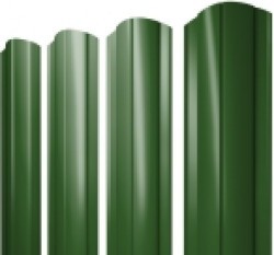 Евро штакетник Круглый, 128мм, 0.45мм, полиэстер односторонний RAL 6002 Лиственно зеленый, ф
