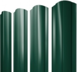 Евро штакетник Круглый, 128мм, 0.4мм, полиэстер односторонний RAL 6005 Зеленый мох, ф