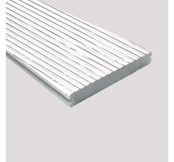 Доска террасная STRADA MAX 3D полнотелая с пазом 3000х140х25 мм., Брашинг, Белый